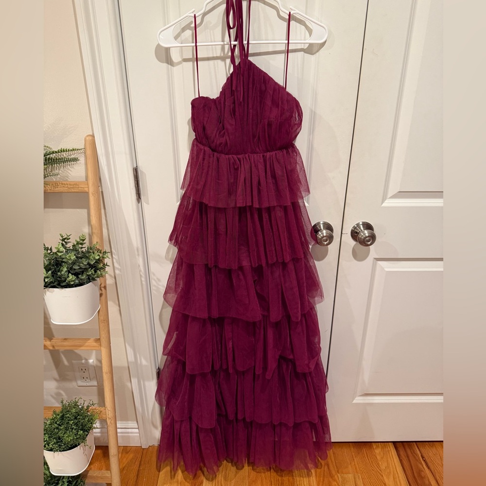 Altar’d State Ruffle Halter Top Maxi Dress